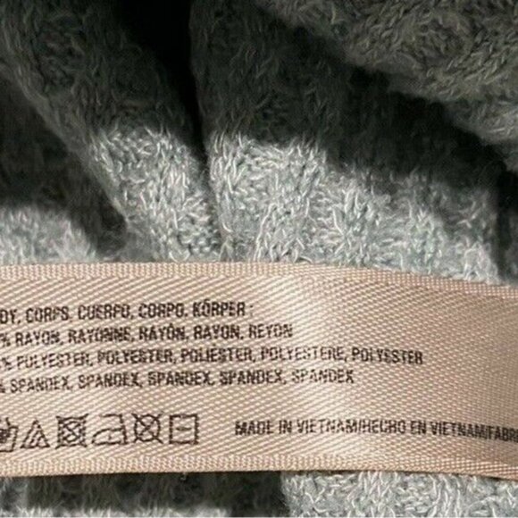 Anthropologie Saturday Sunday Whistler Waffle Cowl Neck Pullover Blueish Green - Picture 7 of 9